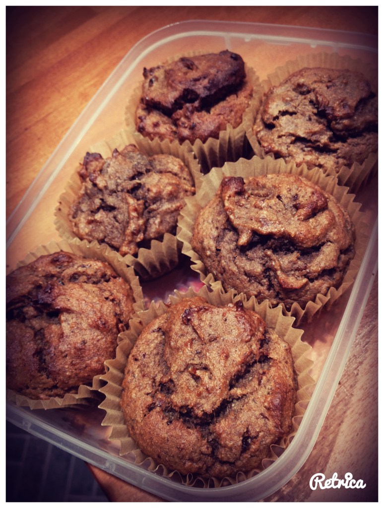 Makes 8 lovely moist muffins - great for school lunches, but use nut free options if necessary