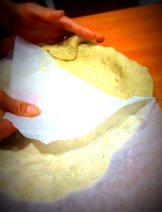 Carefully peel back the baking/greaseproof paper ...